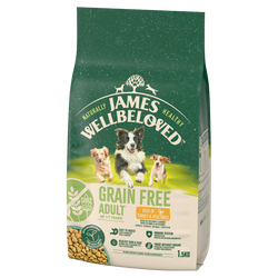 James Wellbeloved Adult 1,5 kg – bezzbożowa sucha karma pełnoporcjowa dla dorosłych psów 1-7 lat, bogata w indyka i warzywa