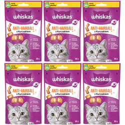 Whiskas Anti-Hairball przysmaki odkłaczające 6x 50g