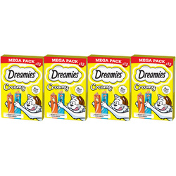 Dreamies Creamy Mega Pack z kurczakiem i z łososiem 4x 12x 10g