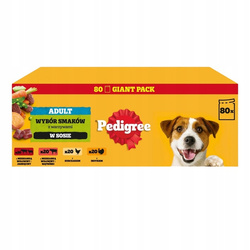 Pedigree Adult Wybór Smaków w Sosie 80x 100g